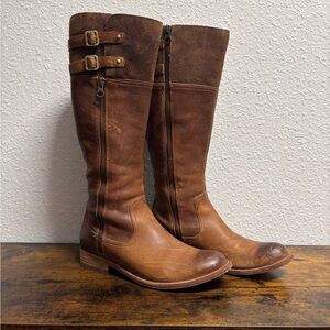 Brown Leather Knee-High Boots